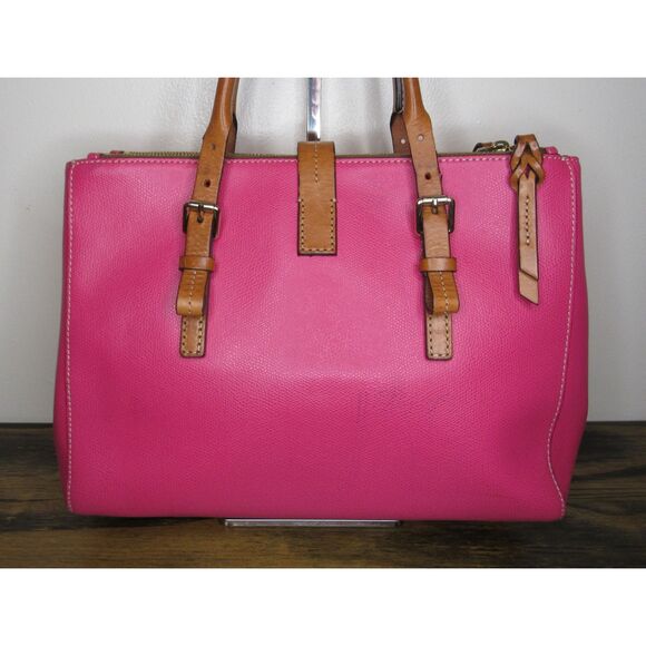 RARE Dooney & Bourke Fuchsia Tote – Rainbow Chevron Lining – Lucca Collection - Picture 12 of 15